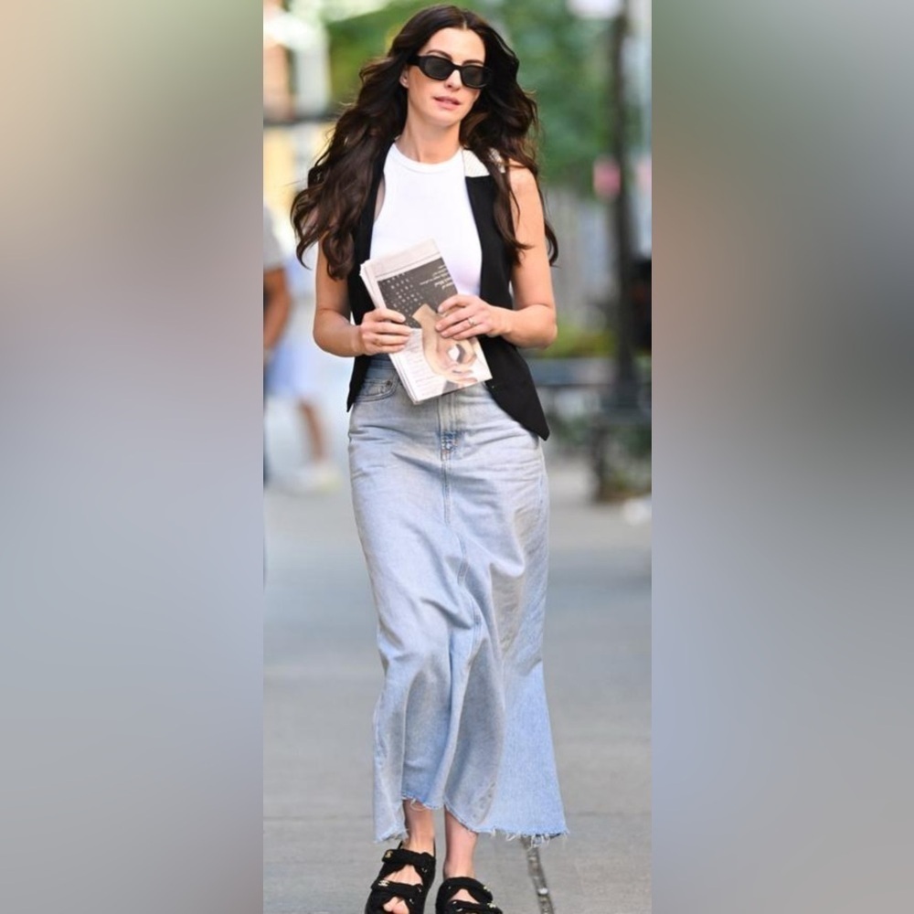 BUFFALO DAVID BITTON Samantha Denim Maxi Skirt Size 31 - Picture 1 of 16